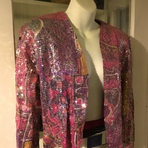 Woman’s Sandy Starkman colorful Sequined party jacket !